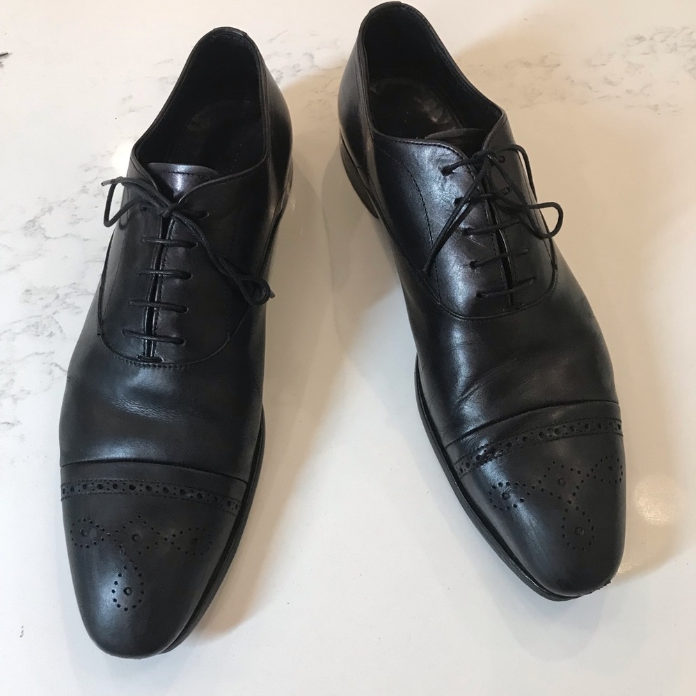 Black Leather Prada Shoes